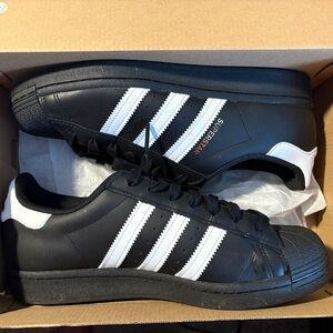 adidas Black and White Superstar Sneakers